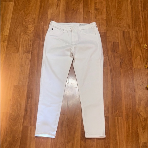 AG ADRIANO GOLDSCHMIDT White Ankle Cropped Jeans Minimalist Style - Picture 1 of 14